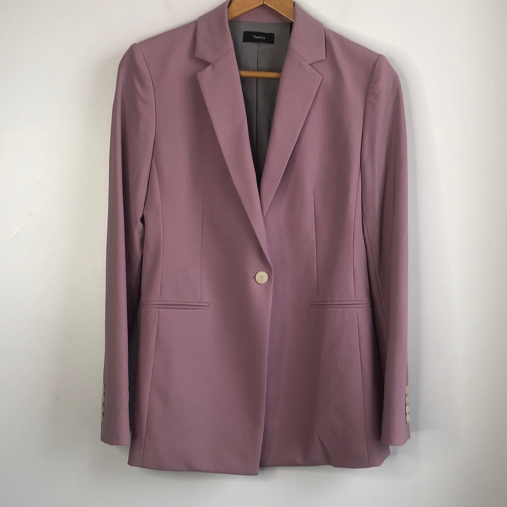 Theory Mauve Single-Button Blazer